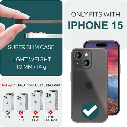 NALIA Ultra Slim Hardcase für iPhone 15 – Matt-Transparent & 0.3mm Dünn – PHANTOM (Hauchdünnes Cover & Kamera-Vollschutz) – Marke aus Berlin