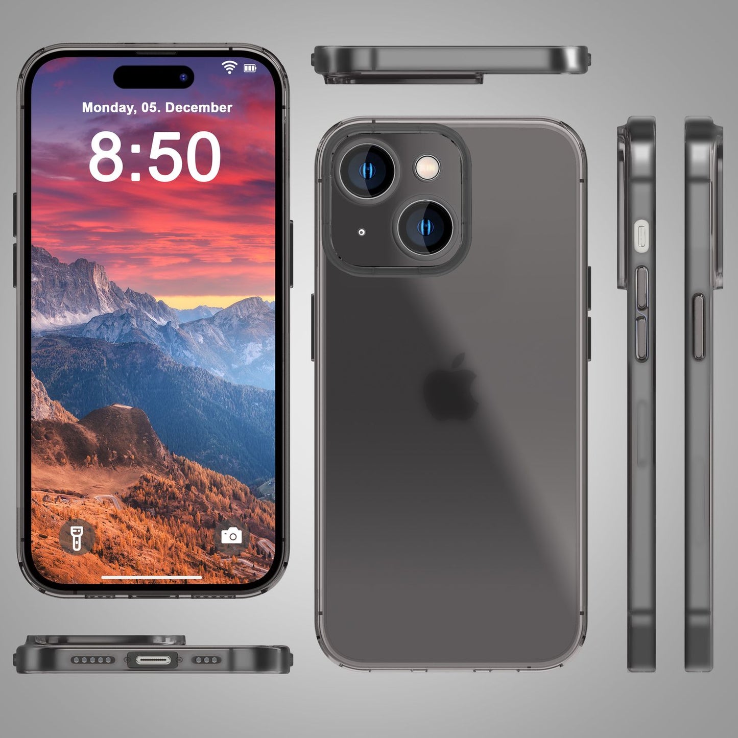 NALIA Ultra Slim Hardcase für iPhone 15 – Matt-Transparent & 0.3mm Dünn – PHANTOM (Hauchdünnes Cover & Kamera-Vollschutz) – Marke aus Berlin