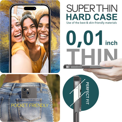 NALIA Ultra Slim Hardcase für iPhone 15 Plus – Matt-Transparent & 0.3mm Dünn – PHANTOM (Hauchdünnes Cover & Kamera-Vollschutz) – Marke aus Berlin