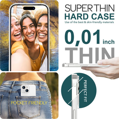 NALIA Ultra Slim Hardcase für iPhone 15 Plus – Matt-Transparent & 0.3mm Dünn – PHANTOM (Hauchdünnes Cover & Kamera-Vollschutz) – Marke aus Berlin