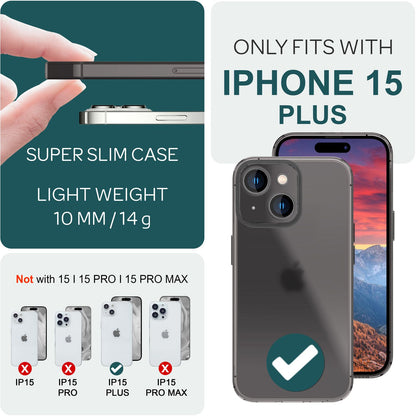 NALIA Ultra Slim Hardcase für iPhone 15 Plus – Matt-Transparent & 0.3mm Dünn – PHANTOM (Hauchdünnes Cover & Kamera-Vollschutz) – Marke aus Berlin