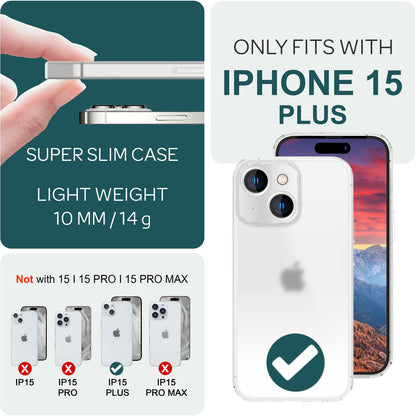 NALIA Ultra Slim Hardcase für iPhone 15 Plus – Matt-Transparent & 0.3mm Dünn – PHANTOM (Hauchdünnes Cover & Kamera-Vollschutz) – Marke aus Berlin