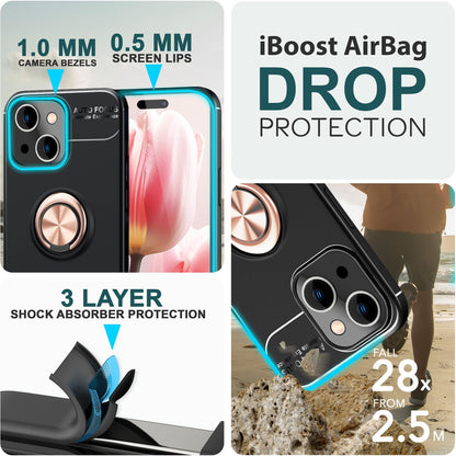 NALIA Ringhülle für iPhone 15 – Ring-Ständer 360° & für Magnet-Halter – GRIP360 (Mattiertes Silikon Case) – Marke aus Berlin