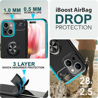 NALIA Ringhülle für iPhone 15 – Ring-Ständer 360° & für Magnet-Halter – GRIP360 (Mattiertes Silikon Case) – Marke aus Berlin