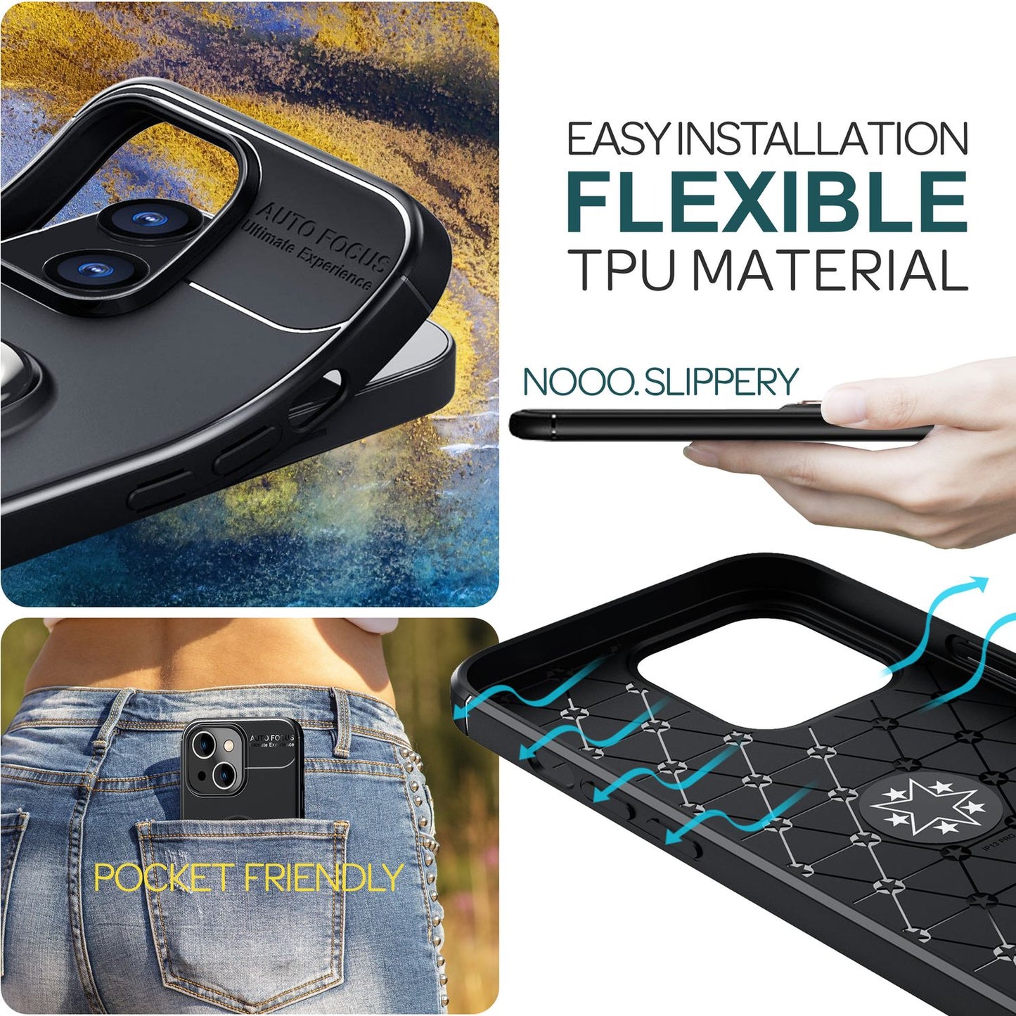 NALIA Ringhülle für iPhone 15 – Ring-Ständer 360° & für Magnet-Halter – GRIP360 (Mattiertes Silikon Case) – Marke aus Berlin