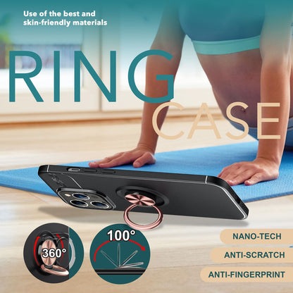 NALIA Ringhülle für iPhone 15 Pro – Ring-Ständer 360° & für Magnet-Halter – GRIP360 (Mattiertes Silikon Case) – Marke aus Berlin