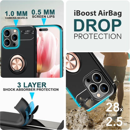 NALIA Ringhülle für iPhone 15 Pro Max – Ring-Ständer 360° & für Magnet-Halter – GRIP360 (Mattiertes Silikon Case) – Marke aus Berlin