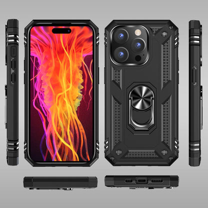 NALIA Panzerhülle für iPhone 15 Pro Max – Ring-Ständer 360° & Magnet-Halterung Kompatibel – RINGDEFEND (Stoßfestes Outdoor Case) – Marke aus Berlin