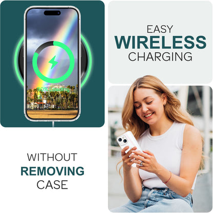 NALIA Klares Hartglas Cover kompatibel mit iPhone 15 Hülle, Durchsichtig Regenbogen Effekt Kratzfest Anti-Gelb Tempered Glass mit Silikon, Transparent Holografisch Glänzend Schutzhülle Handyhülle