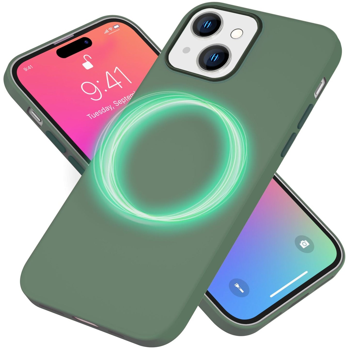 NALIA Magnet Silikonhülle für iPhone 15 – MagSafe kompatibel & Liquid Silicone – SLIQ (Soft-Touch Schutz & Mikrofaser Innen) – Marke aus Berlin