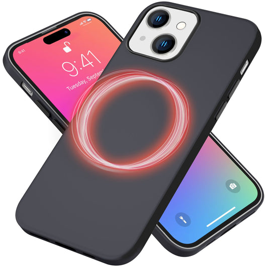 NALIA Magnet Silikonhülle für iPhone 15 – MagSafe kompatibel & Liquid Silicone – SLIQ (Soft-Touch Schutz & Mikrofaser Innen) – Marke aus Berlin