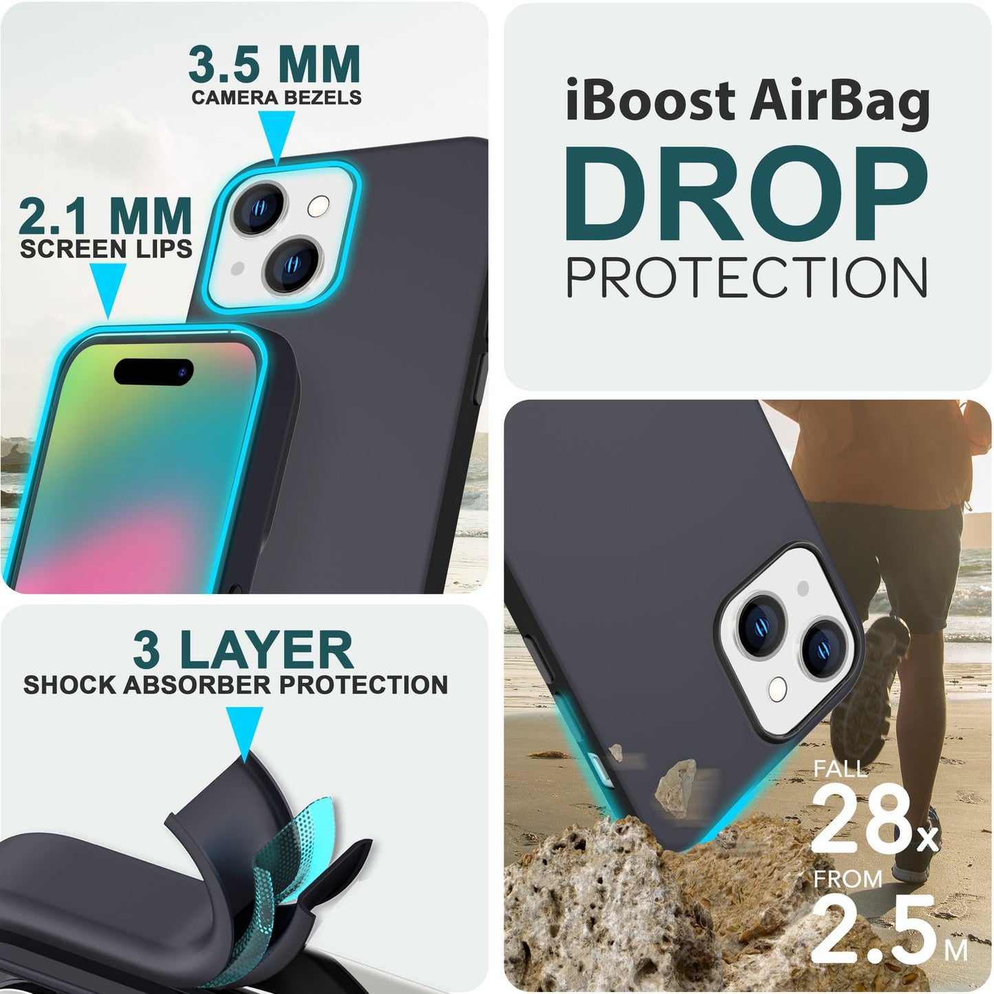 NALIA Magnet Silikonhülle für iPhone 15 – MagSafe kompatibel & Liquid Silicone – SLIQ (Soft-Touch Schutz & Mikrofaser Innen) – Marke aus Berlin