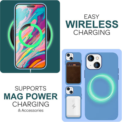NALIA Magnet Silikonhülle für iPhone 15 – MagSafe kompatibel & Liquid Silicone – SLIQ (Soft-Touch Schutz & Mikrofaser Innen) – Marke aus Berlin