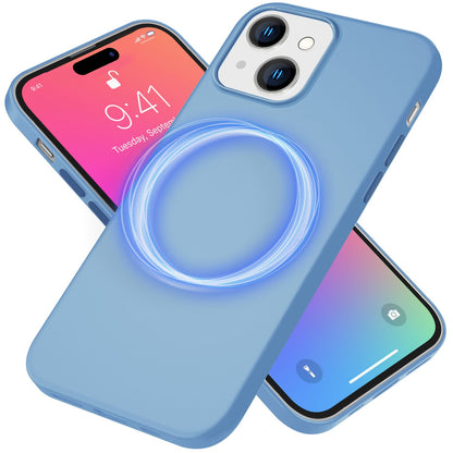 NALIA Magnet Silikonhülle für iPhone 15 Plus – MagSafe kompatibel & Liquid Silicone – SLIQ (Soft-Touch Schutz & Mikrofaser Innen) – Marke aus Berlin