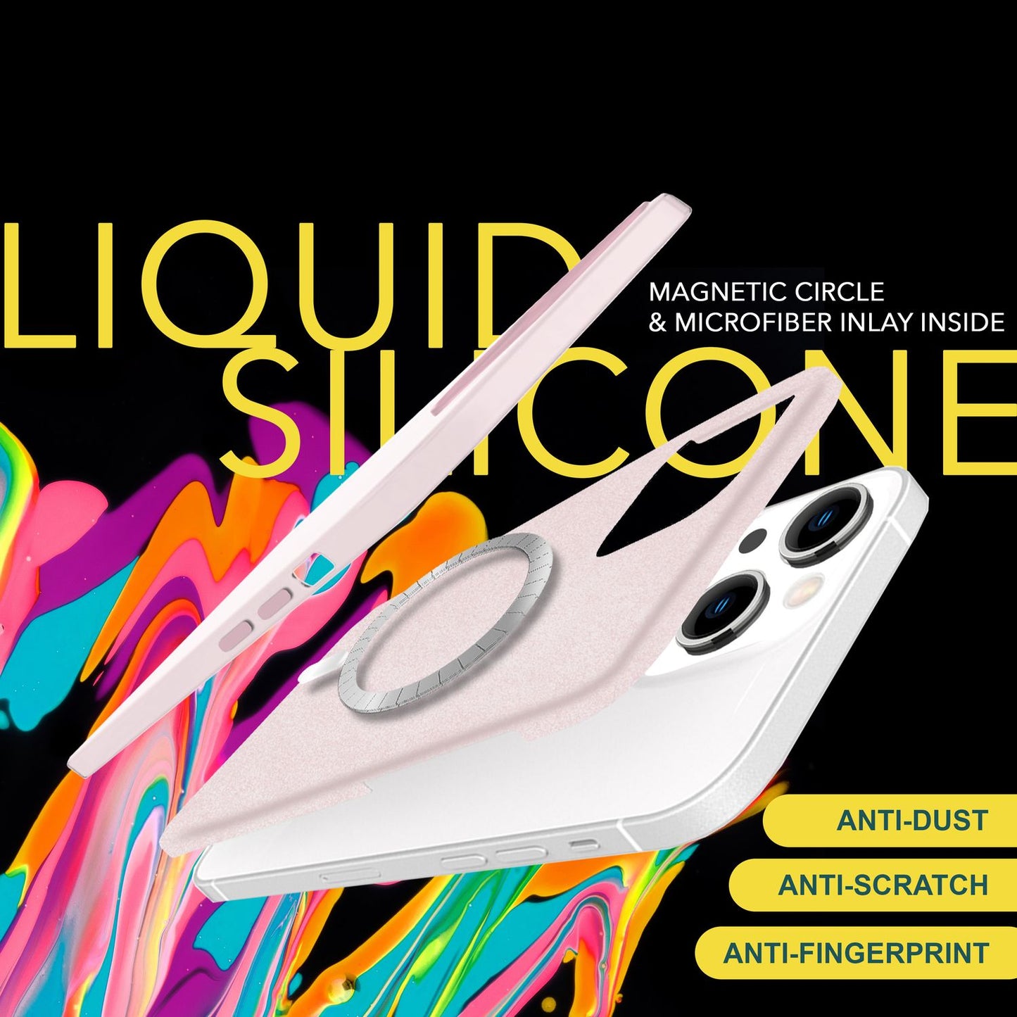 NALIA Magnet Silikonhülle für iPhone 15 Plus – MagSafe kompatibel & Liquid Silicone – SLIQ (Soft-Touch Schutz & Mikrofaser Innen) – Marke aus Berlin