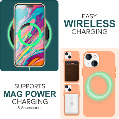 NALIA Magnet Silikonhülle für iPhone 15 Plus – MagSafe kompatibel & Liquid Silicone – SLIQ (Soft-Touch Schutz & Mikrofaser Innen) – Marke aus Berlin