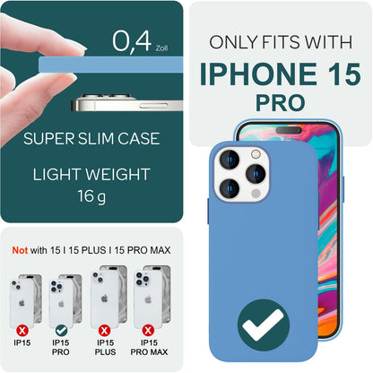 NALIA Magnet Silikonhülle für iPhone 15 Pro – MagSafe kompatibel & Liquid Silicone – SLIQ (Soft-Touch Schutz & Mikrofaser Innen) – Marke aus Berlin