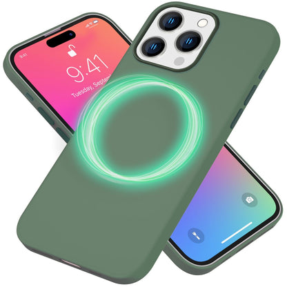 NALIA Magnet Silikonhülle für iPhone 15 Pro – MagSafe kompatibel & Liquid Silicone – SLIQ (Soft-Touch Schutz & Mikrofaser Innen) – Marke aus Berlin