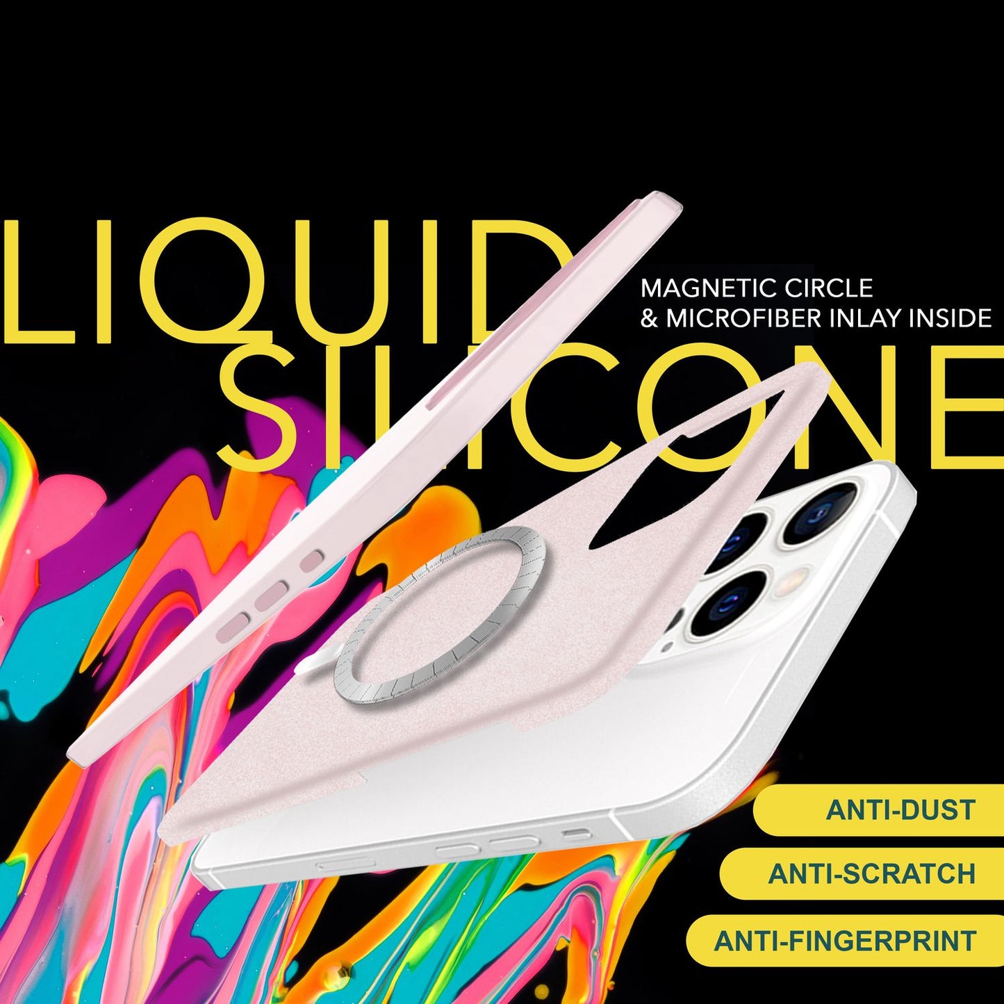 NALIA Magnet Silikonhülle für iPhone 15 Pro Max – MagSafe kompatibel & Liquid Silicone – SLIQ (Soft-Touch Schutz & Mikrofaser Innen) – Marke aus Berlin