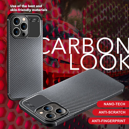 NALIA Silikonhülle für iPhone 15 Pro Max – Rutschfest & Matt – VORTEX (Gebürstete Optik & Carbon Design) – Marke aus Berlin