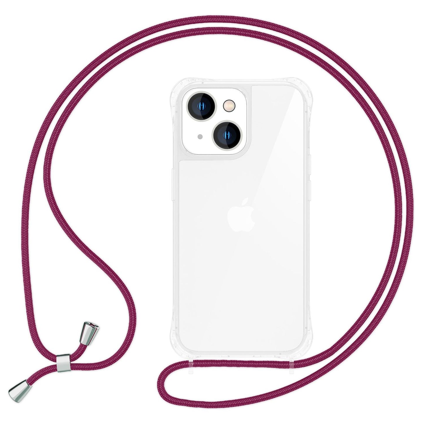 NALIA Handykette für iPhone 15 – Transparentes Hybrid-Case & Band – HANGIT PRO (Anti-Gelb Rückseite & Verstellbar) – Marke aus Berlin