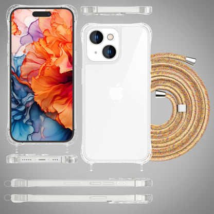 NALIA Handykette für iPhone 15 Plus – Transparentes Hybrid-Case & Band – HANGIT PRO (Anti-Gelb Rückseite & Verstellbar) – Marke aus Berlin