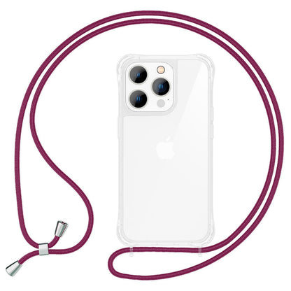 NALIA Handykette für iPhone 15 Pro – Transparentes Hybrid-Case & Band – HANGIT PRO (Anti-Gelb Rückseite & Verstellbar) – Marke aus Berlin