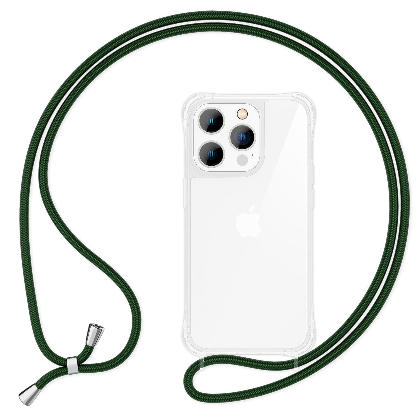 NALIA Handykette für iPhone 15 Pro Max – Transparentes Hybrid-Case & Band – HANGIT PRO (Anti-Gelb Rückseite & Verstellbar) – Marke aus Berlin