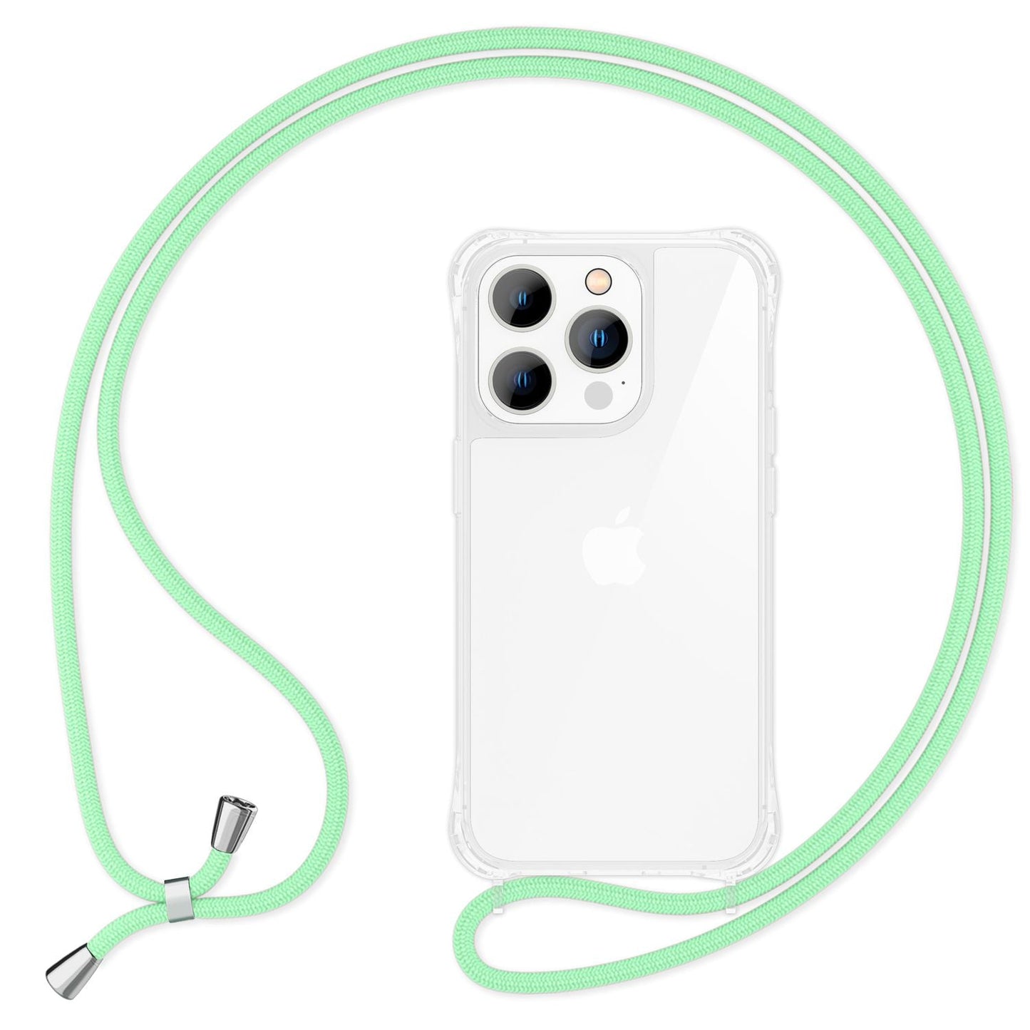 NALIA Handykette für iPhone 15 Pro Max – Transparentes Hybrid-Case & Band – HANGIT PRO (Anti-Gelb Rückseite & Verstellbar) – Marke aus Berlin
