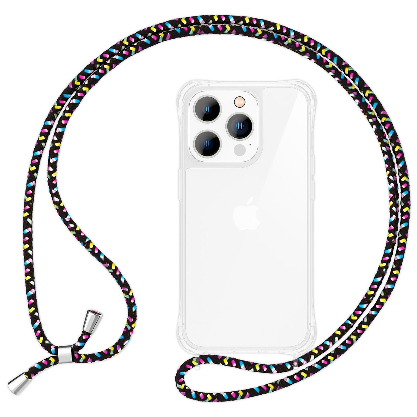 NALIA Handykette für iPhone 15 Pro Max – Transparentes Hybrid-Case & Band – HANGIT PRO (Anti-Gelb Rückseite & Verstellbar) – Marke aus Berlin