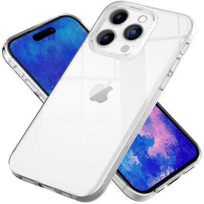NALIA Transparente Silikonhülle für iPhone 15 Pro – Anti-Gelb & Rutschfest – GLAZE (Handyhülle Kristallklar, Schlank & Stoßfest) – Marke aus Berlin