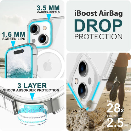 NALIA Transparentes Magnet Case für iPhone 15 – MagPower System (MagSafe kompatibel) – LUMEX (Edle Glas-Optik, aber unzerbrechlich) – Marke aus Berlin