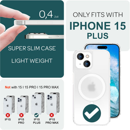 NALIA Mattes Magnet Case für iPhone 15 Plus – MagSafe kompatibel – ONYX (Edle Milchglas-Optik, Anti-Fingerprint & Grip) – Marke aus Berlin