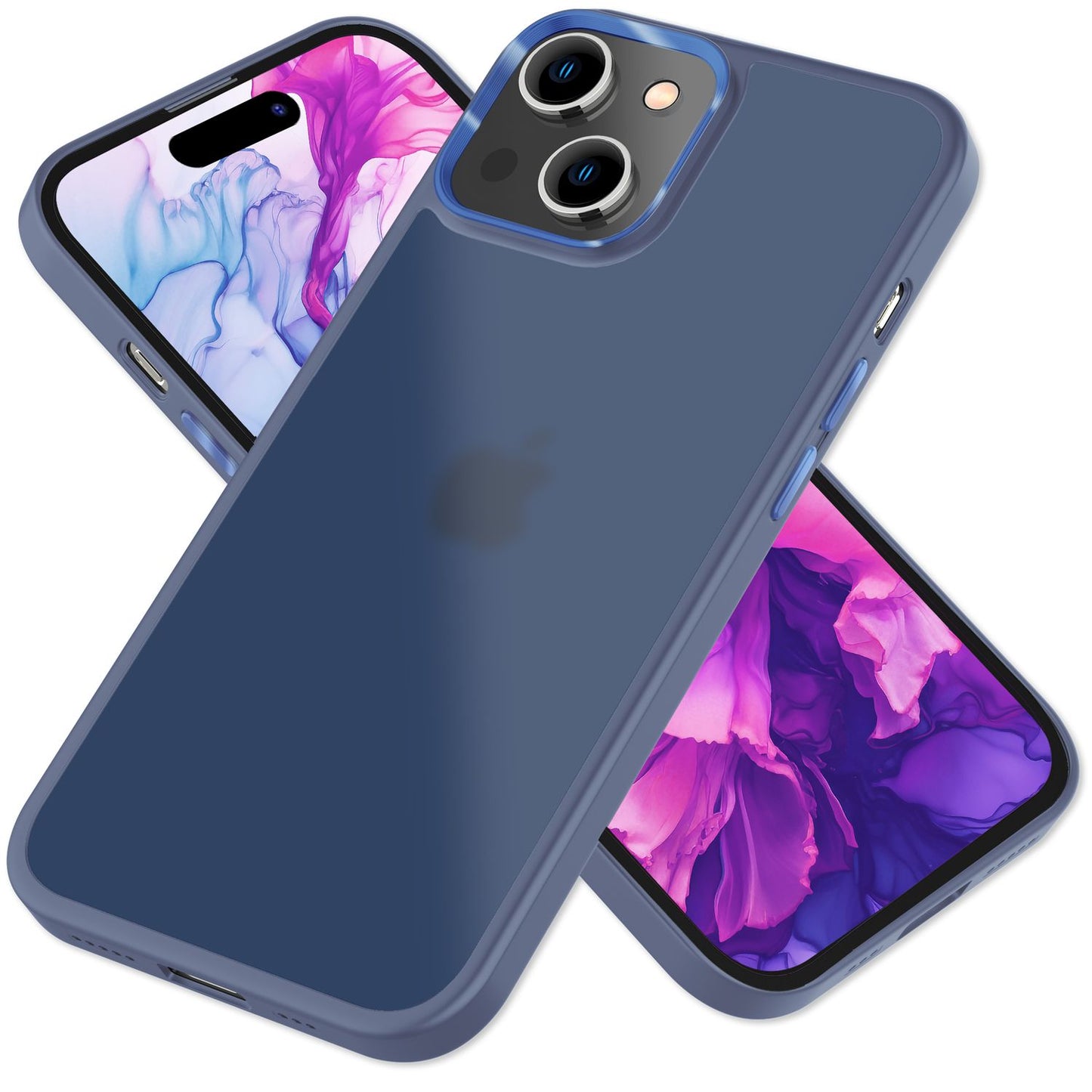 NALIA Matte Handyhülle für iPhone 15 – Stoßfester Silikon-Rahmen & Semi-Transparent – FUZION (Anti-Fingerprint Case) – Marke aus Berlin