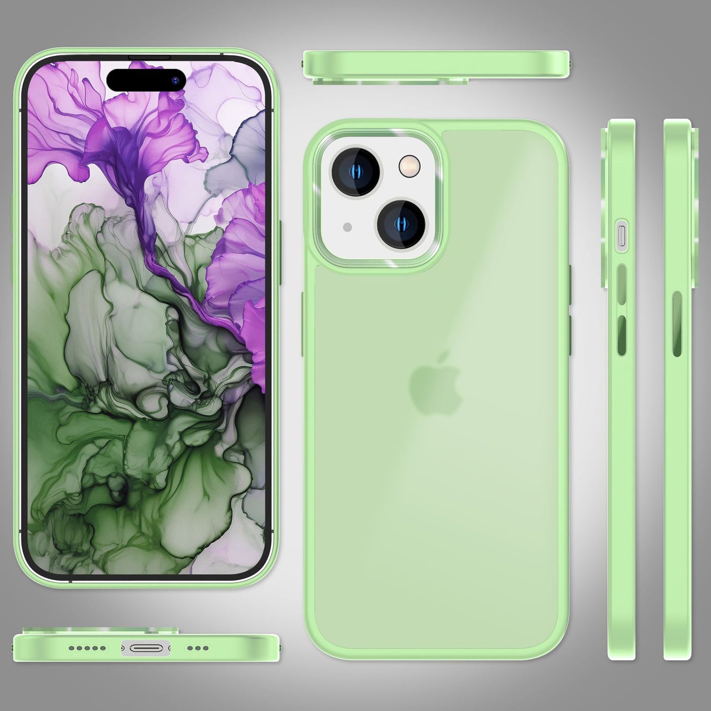 NALIA Matte Handyhülle für iPhone 15 – Stoßfester Silikon-Rahmen & Semi-Transparent – FUZION (Anti-Fingerprint Case) – Marke aus Berlin