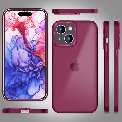 NALIA Matte Handyhülle für iPhone 15 – Stoßfester Silikon-Rahmen & Semi-Transparent – FUZION (Anti-Fingerprint Case) – Marke aus Berlin