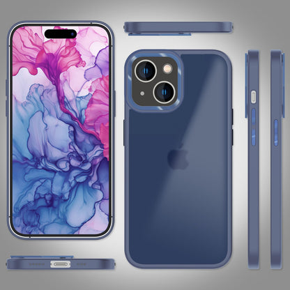 NALIA Matte Handyhülle für iPhone 15 – Stoßfester Silikon-Rahmen & Semi-Transparent – FUZION (Anti-Fingerprint Case) – Marke aus Berlin