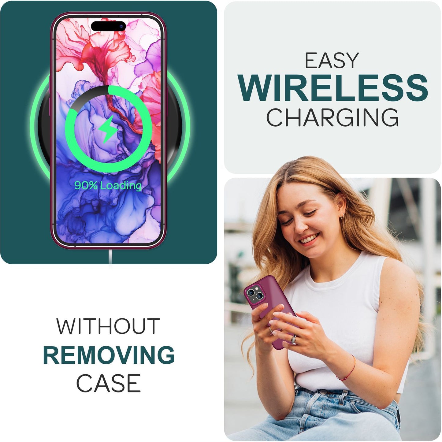 NALIA Matte Handyhülle für iPhone 15 Plus – Stoßfester Silikon-Rahmen & Semi-Transparent – FUZION (Anti-Fingerprint Case) – Marke aus Berlin