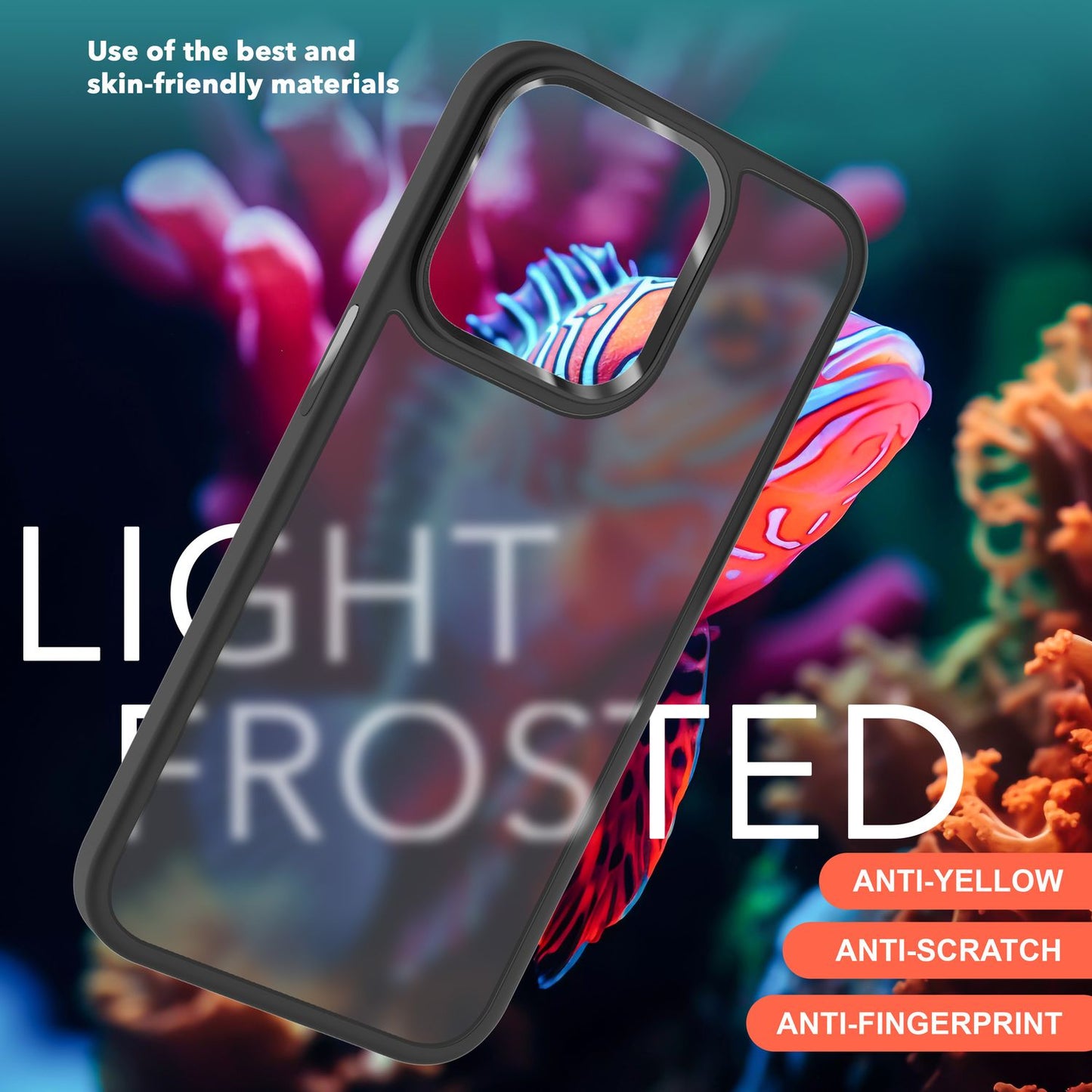 NALIA Matte Handyhülle für iPhone 15 Pro Max – Stoßfester Silikon-Rahmen & Semi-Transparent – FUZION (Anti-Fingerprint Case) – Marke aus Berlin