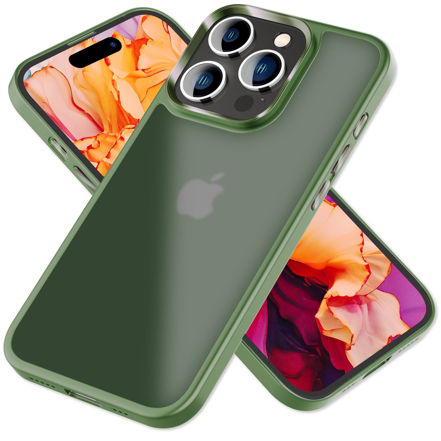 NALIA Matte Handyhülle für iPhone 15 Pro Max – Stoßfester Silikon-Rahmen & Semi-Transparent – FUZION (Anti-Fingerprint Case) – Marke aus Berlin