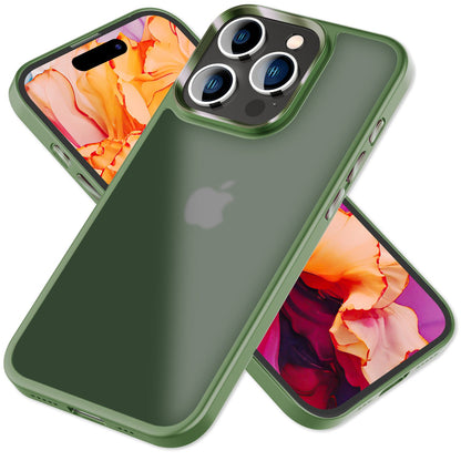 NALIA Matte Handyhülle für iPhone 15 Pro Max – Stoßfester Silikon-Rahmen & Semi-Transparent – FUZION (Anti-Fingerprint Case) – Marke aus Berlin