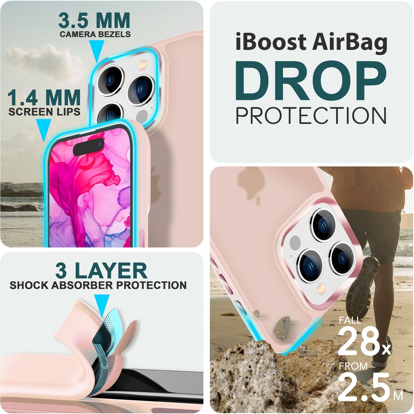 NALIA Matte Handyhülle für iPhone 15 Pro Max – Stoßfester Silikon-Rahmen & Semi-Transparent – FUZION (Anti-Fingerprint Case) – Marke aus Berlin