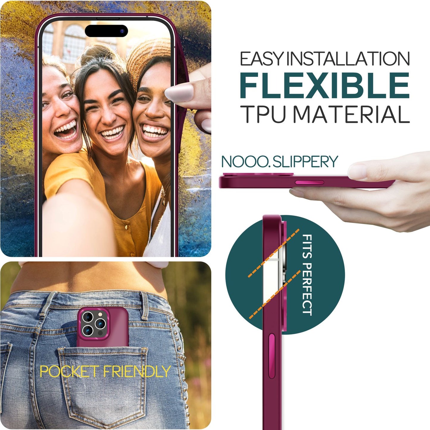 NALIA Matte Handyhülle für iPhone 15 Pro Max – Stoßfester Silikon-Rahmen & Semi-Transparent – FUZION (Anti-Fingerprint Case) – Marke aus Berlin