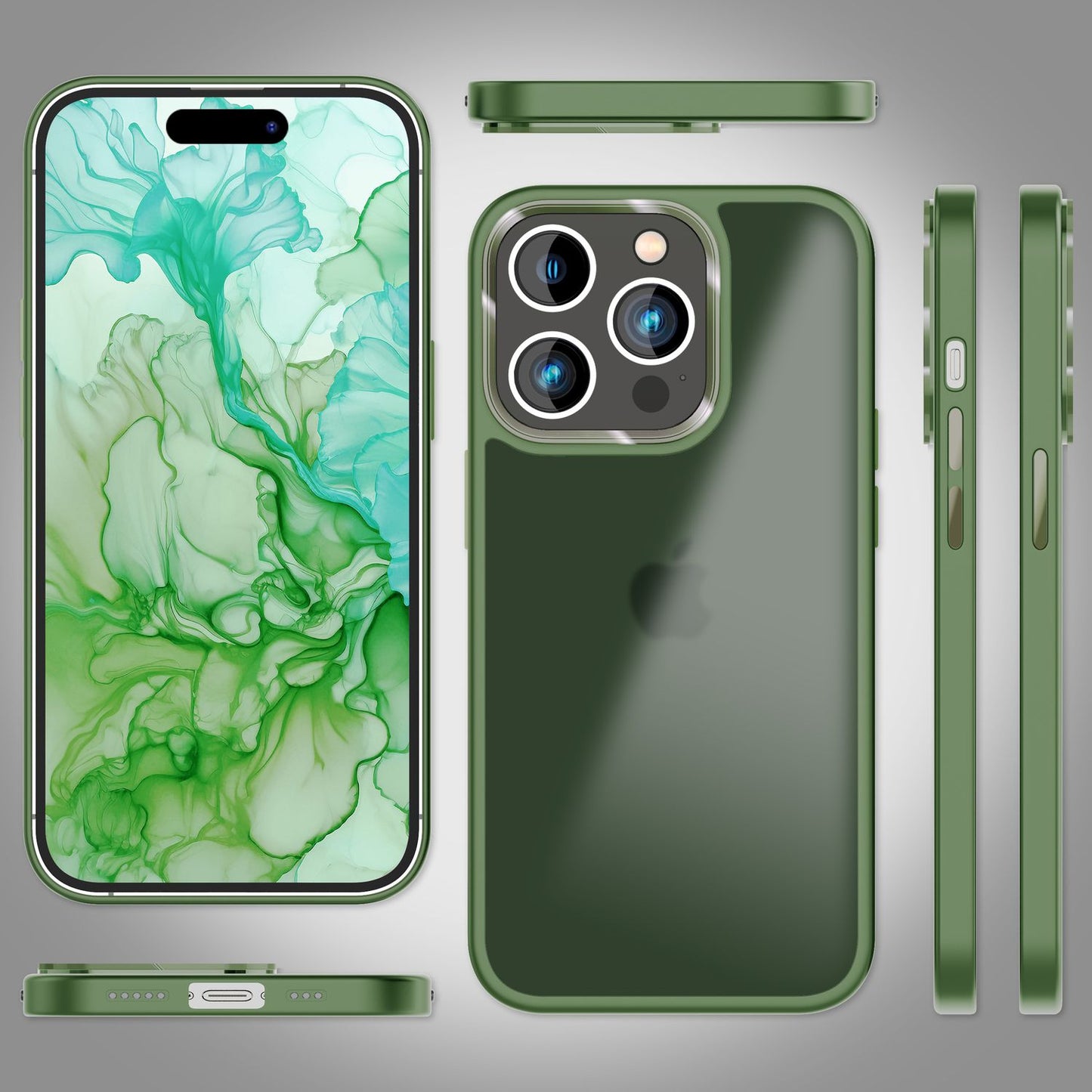 NALIA Matte Handyhülle für iPhone 15 Pro Max – Stoßfester Silikon-Rahmen & Semi-Transparent – FUZION (Anti-Fingerprint Case) – Marke aus Berlin