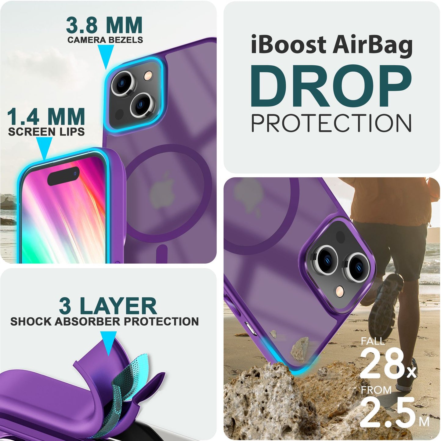 NALIA Magnet-Case für iPhone 15 Plus – Matt-Transparent & MagSafe Kompatibel – MATTEX (Rutschfest, Stoßfest & Anti-Fingerabdruck) – Marke aus Berlin