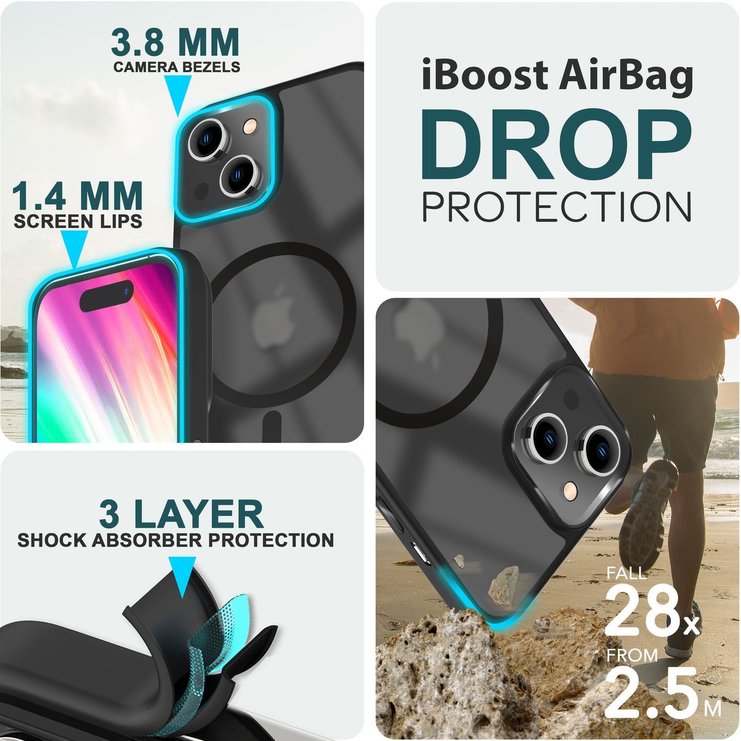 NALIA Magnet-Case für iPhone 15 Plus – Matt-Transparent & MagSafe Kompatibel – MATTEX (Rutschfest, Stoßfest & Anti-Fingerabdruck) – Marke aus Berlin