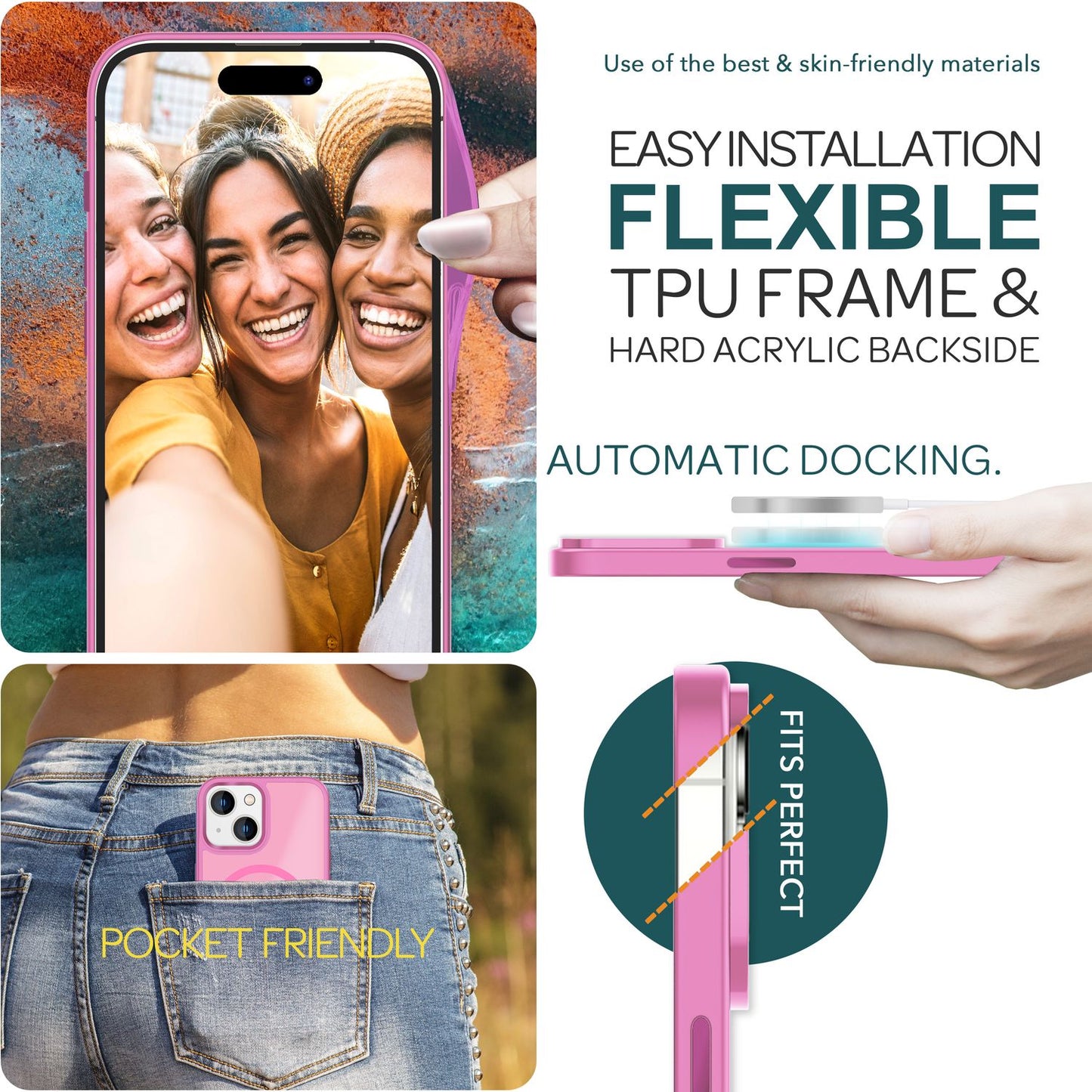 NALIA Magnet-Case für iPhone 15 Plus – Matt-Transparent & MagSafe Kompatibel – MATTEX (Rutschfest, Stoßfest & Anti-Fingerabdruck) – Marke aus Berlin