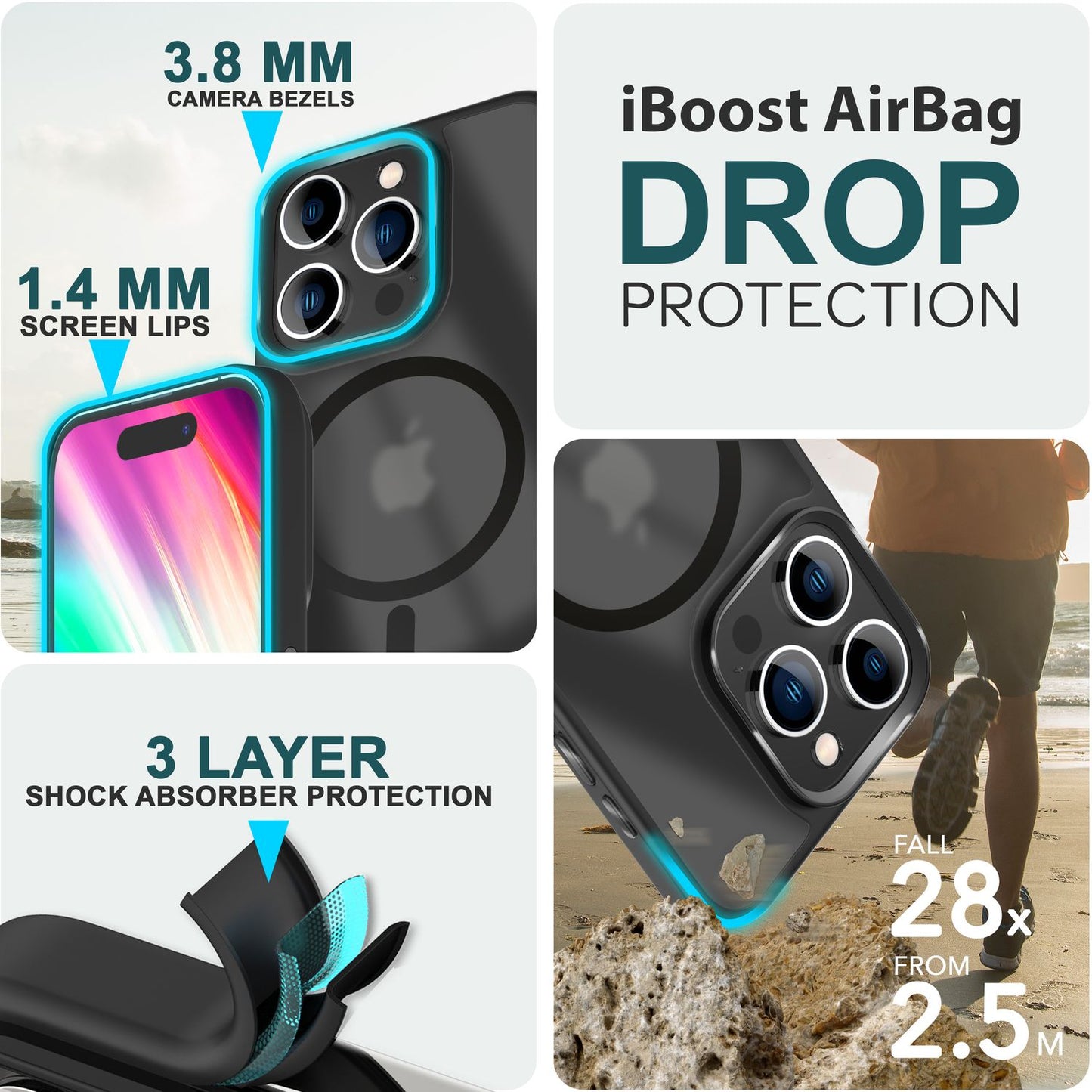 NALIA Magnet-Case für iPhone 15 Pro Max – Matt-Transparent & MagSafe Kompatibel – MATTEX (Rutschfest, Stoßfest & Anti-Fingerabdruck) – Marke aus Berlin