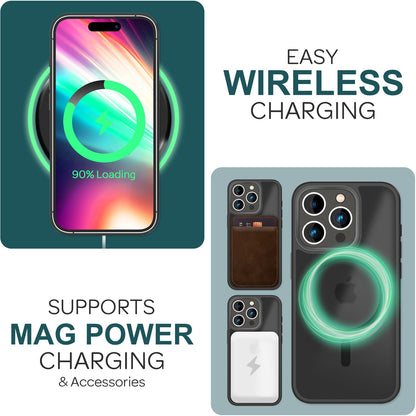 NALIA Magnet-Case für iPhone 15 Pro Max – Matt-Transparent & MagSafe Kompatibel – MATTEX (Rutschfest, Stoßfest & Anti-Fingerabdruck) – Marke aus Berlin