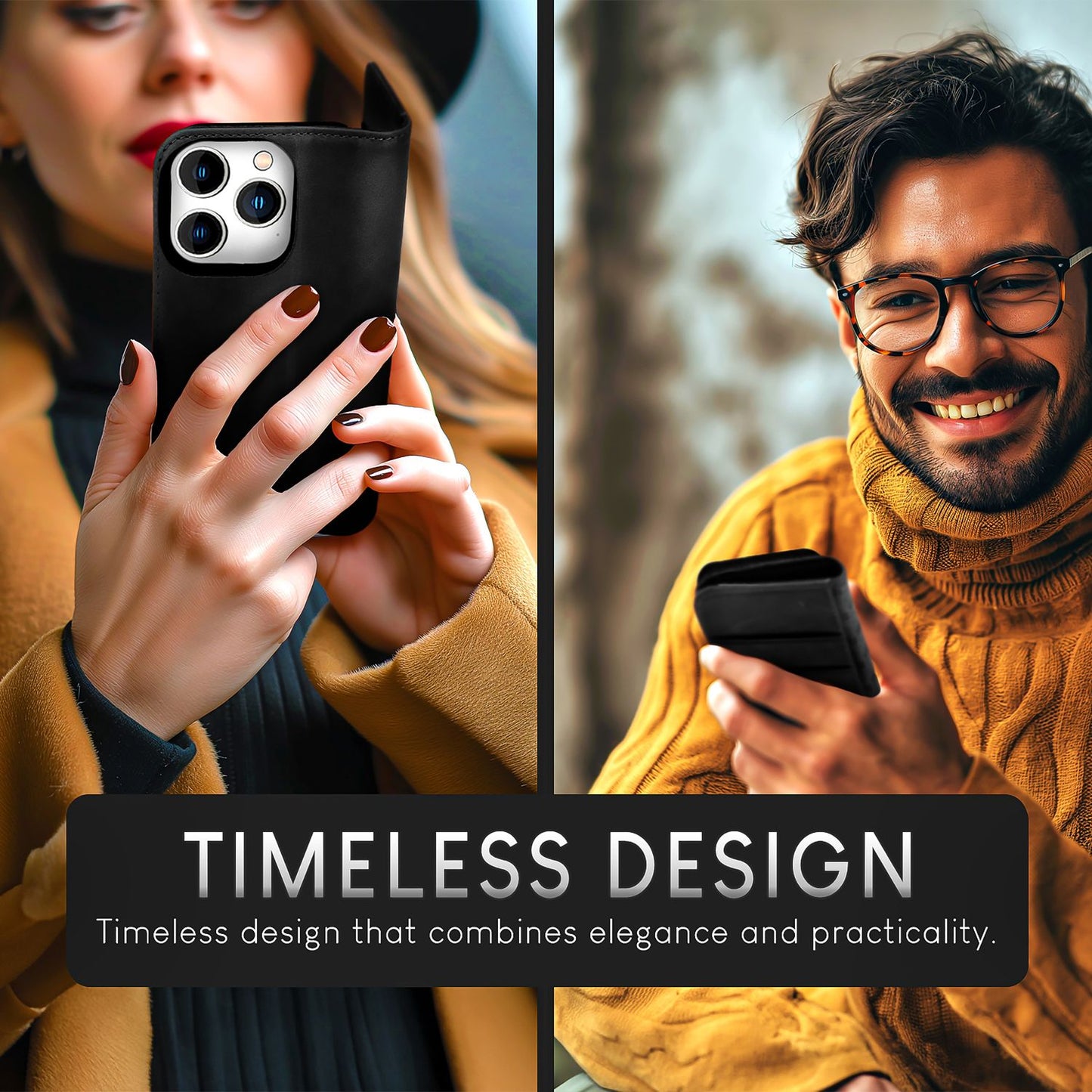 NALIA Echtlederhülle für iPhone 15 Pro Max – RFID Wallet & Magnet-Verschluss – LEVANTO (Handgefertigte Klapphülle) – Marke aus Berlin